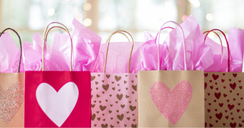 Purchase gift bags and tissue at the dollar store