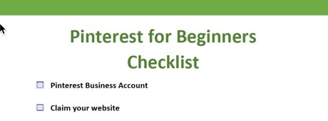 Pinterest for Beginners Checklist to help in achieving 1,000 followers in 30 days