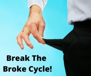 Why are you broke - Man pulling an empty pocket