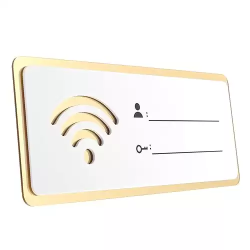 SEWACC Wifi Password Sign Acrylic WiFi Sign for Wall Self-Adhesive WiFi Password Board Wireless Network Coverage Sign for Home Public Places